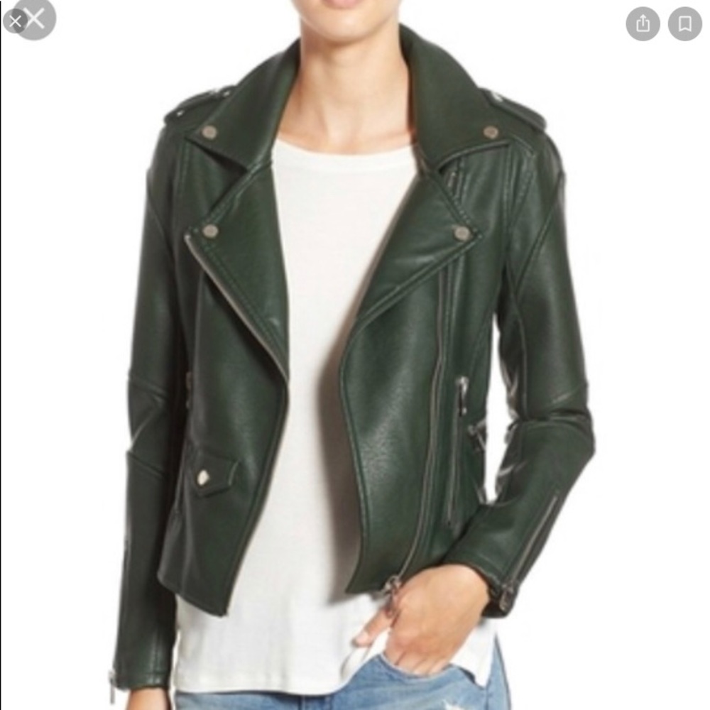BlankNYC Dark Green Faux Leather Jacket
